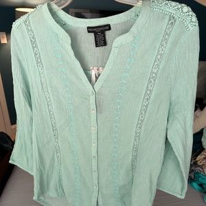 Preswick & Moore Petite shirt Pastel Turquoise PM